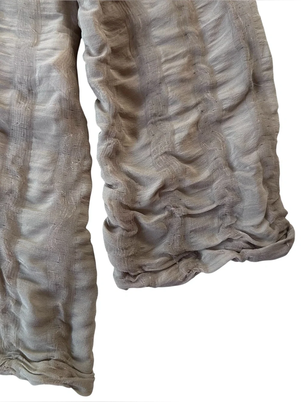 Vintage Chanel 1999A Silk Metallic Gauze Sailor Collar Blouse Taupe CC Button 44